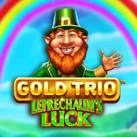 Gold Trio Leprechaun's Luck online game logo by Playtech on hiddenjackscasino.com