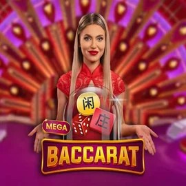 Mega Baccarat online game logo by Pragmatic Play on hiddenjackscasino.com